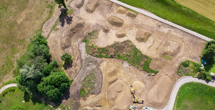 Bauarbeiten der zweiten Etappe von oben