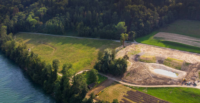 Das neue Naturschutzgebiet in Tössriederen aus der Vogelperspektive